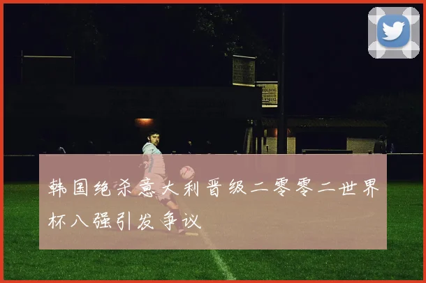 韩国绝杀意大利晋级二零零二世界杯八强引发争议